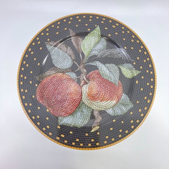 sasaki fruit mosaic salad dessert plates by stephen dweck set of 4 9 1/4 inches - Picture 5 of 6